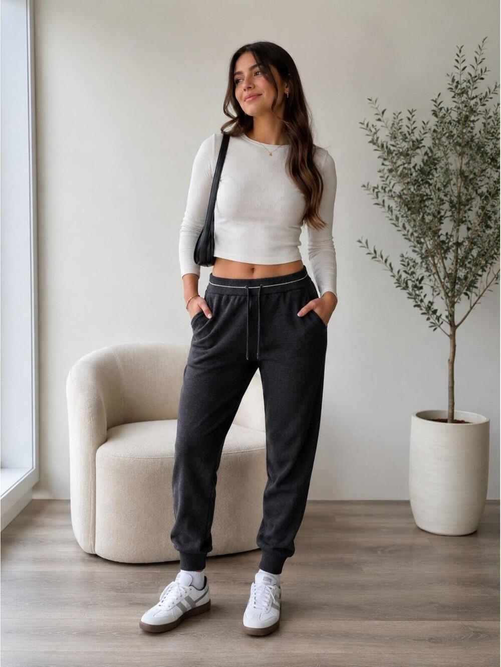 Sporty and Rich Track‎ Pant Black Sz Small Retail Price $310